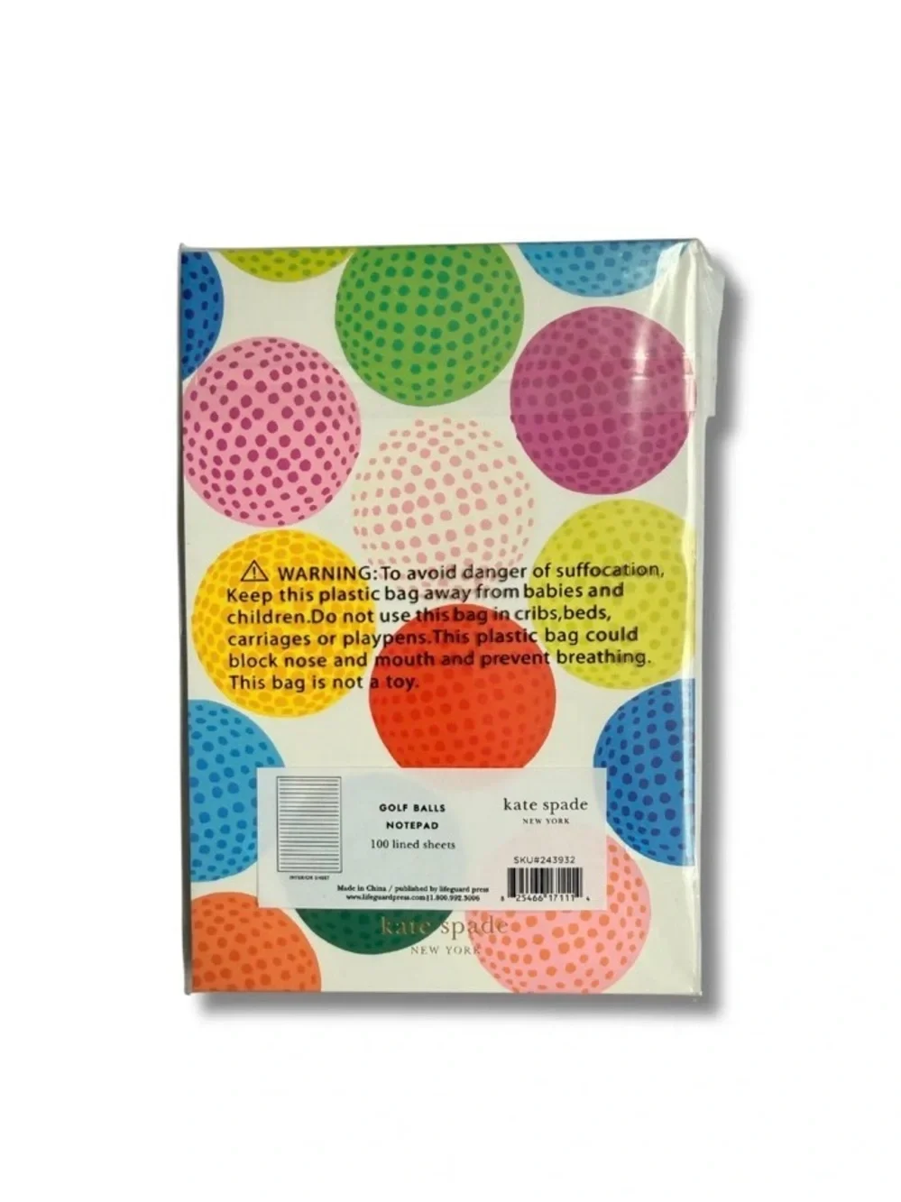 KATE SPADE NEW YORK® GOLF BALLS NOTEPAD